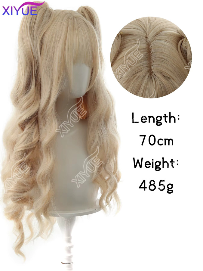 XIYUE Anime Perücke, goldene Locken mit Pony, Damen - Bild 2