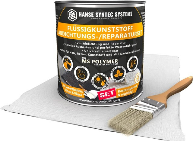 HSS Flüssigkunststoff Abdichtungs- und Reparatur-Set aus MS-Polymer in Weiß, 1 kg - Bild 1