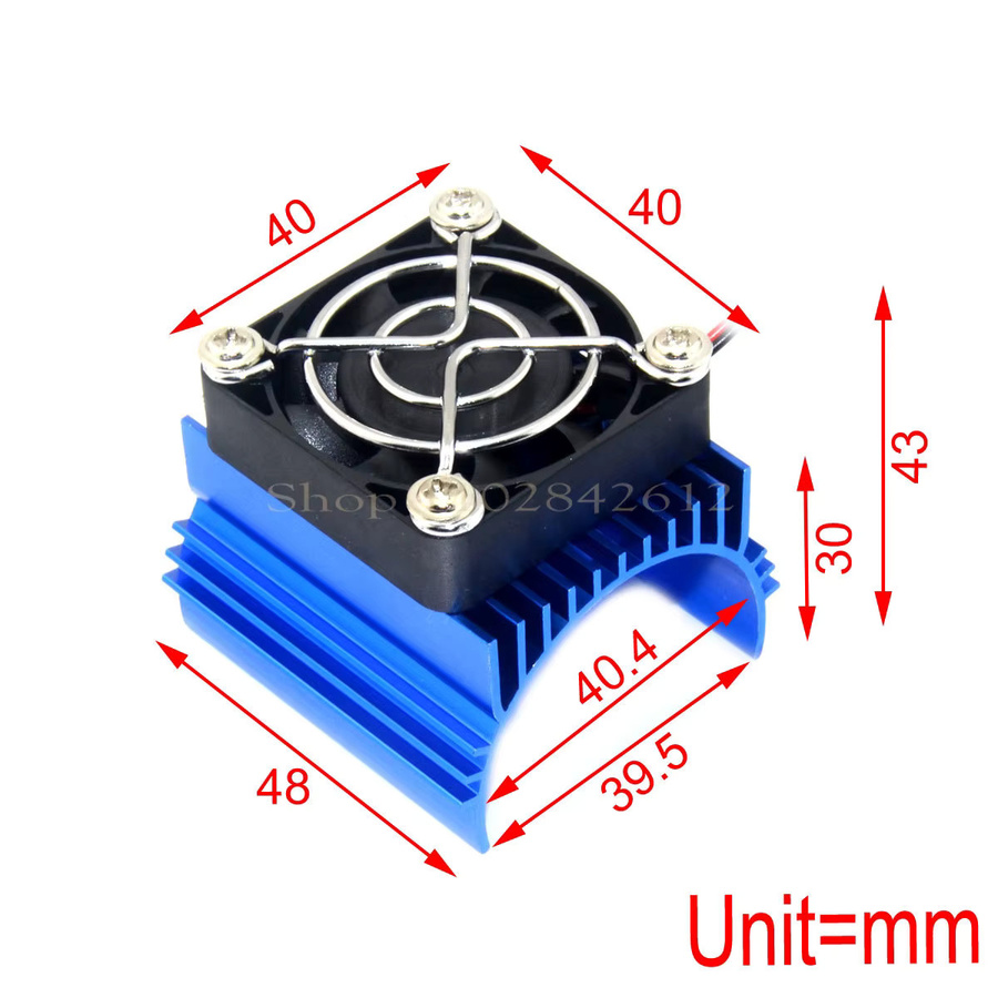 VWINRC Motorkühlgebläse-Kühlkörperabdeckung, Blau, Metall, 40 mm 42 mm - Bild 2