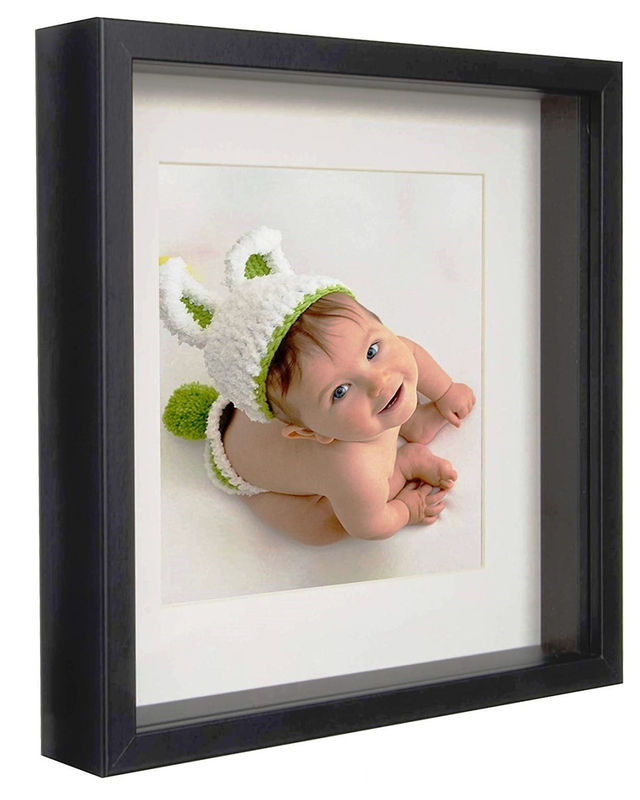 BD ART 3D Tiefenrahmen als Bilderrahmen mit Passepartout, quadratisch, schwarz, B/H: 28 x 28 cm - Bild 3