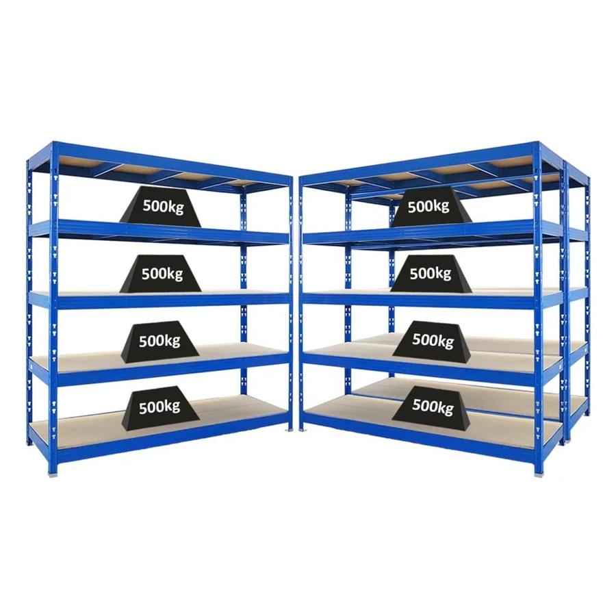 3er Set PROREGAL Rhino Profi Schwerlastregal Blau mit 5 Spanplatten-Ebenen, B/T/H: 200 x 60 x 200 cm, Fachlast 500 kg - Bild 2