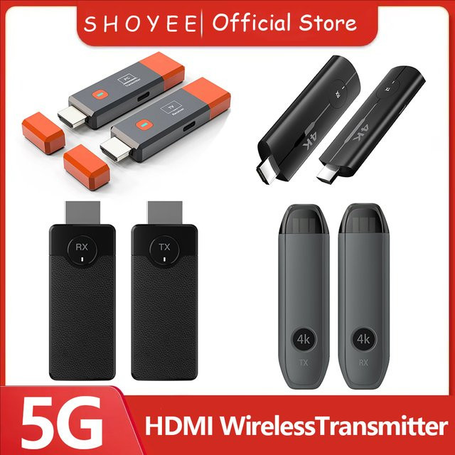 SHOYEE Wireless HDMI Extender Adapter Set für 4K UHD Video Übertragung von Kamera, Laptop oder PC zu Monitor und TV - Bild 1