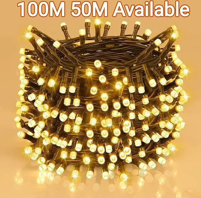 AIMENGTE Twinkle Star LED-Lichterkette wasserdicht mit 8 Beleuchtungsmodi für Outdoor, Garten und Weihnachtsbaum, 100 m - Bild 1