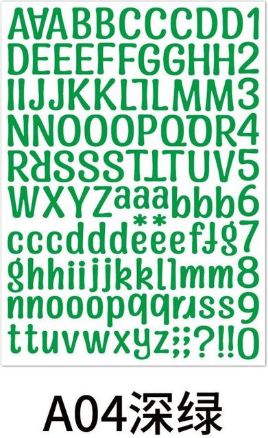 2er-Set bunte Buchstaben- und Zahlenaufkleber von Binchi Outdoor Product aus Kunststoff in Grün und Multicolour - Bild 1