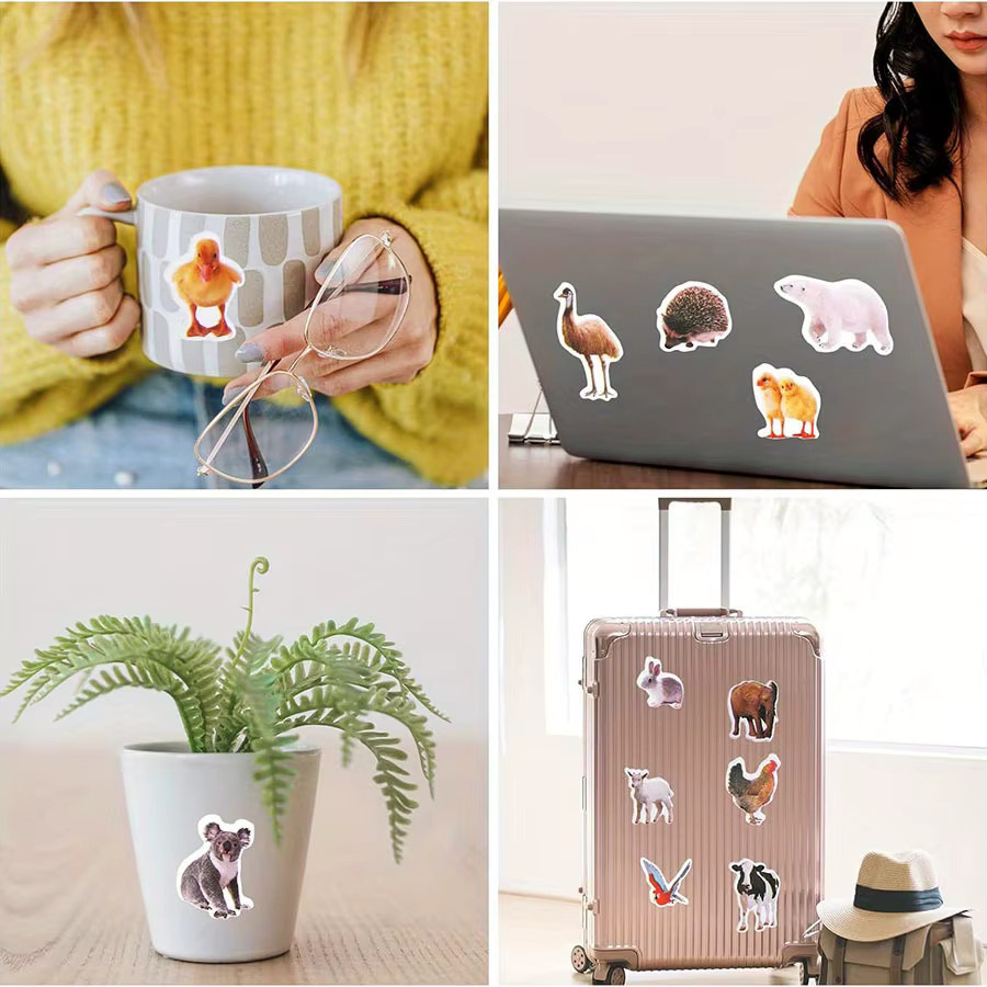 10 Stück realistische Tier-Blasenaufkleber von ZSY in Multicolour für Laptop, Handy und Scrapbook - Bild 5