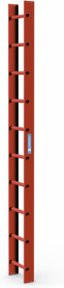 ZARGES Dachleiter aus Aluminium in Rot mit 10 Sprossen, Höhe: 280 cm - Bild 1