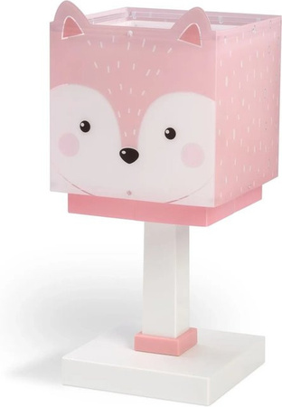 Dalber LED Tischlampe als Nachtlicht für Kinder mit Fuchs-Motiv in Pink und Transparent