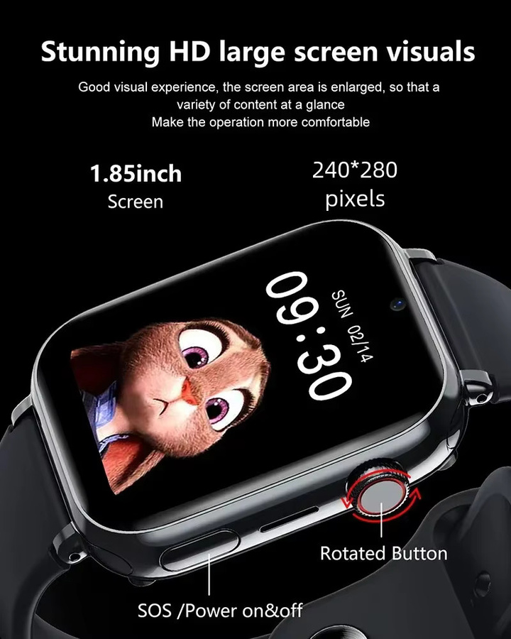 BOALZETD 5G Smartwatch für Kinder mit SIM-Karte, GPS-Ortung, Anruffunktion und Kamera, wasserdicht, Farbe: Pink - Bild 3