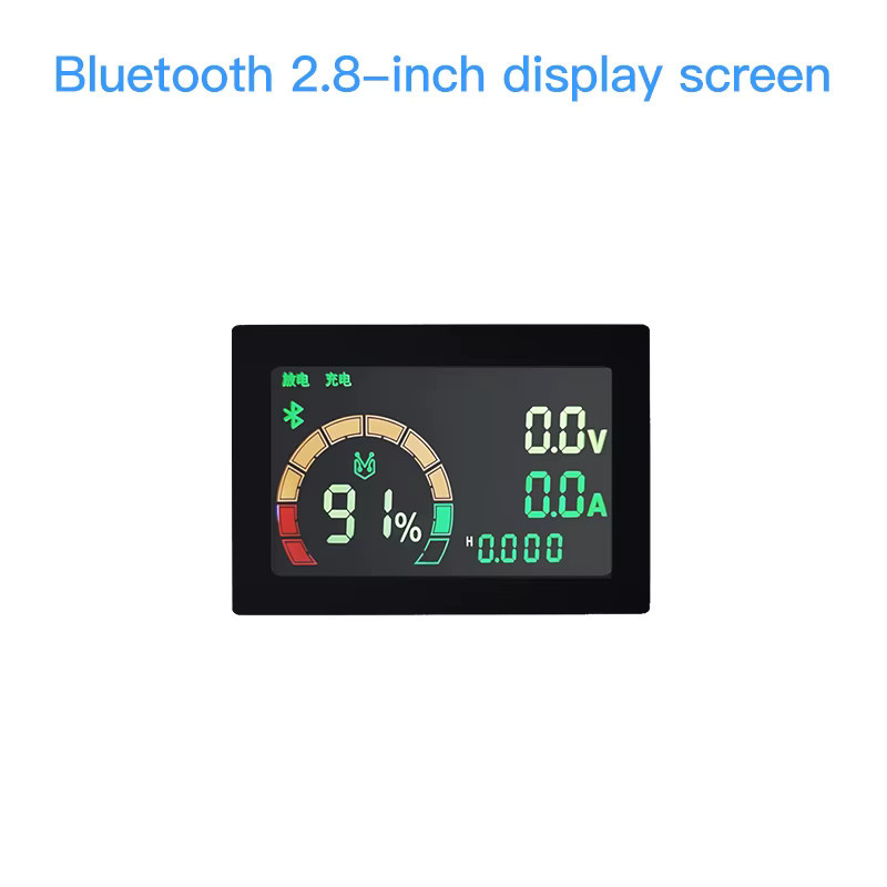 JNFN ANT BMS Bluetooth Batteriestandsanzeige mit 2,8 Zoll Display, RS485, Anzeige von Spannung, Strom, Temperatur und Coulometer-Kapazität in Schwarz - Bild 2