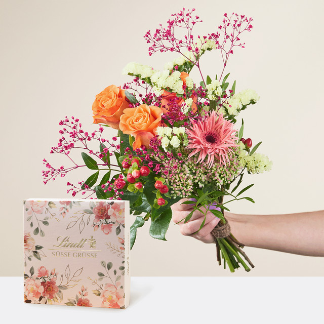 BLUME2000 Valentina Bouquet Rosen Gerbera multicolor - Bild 1