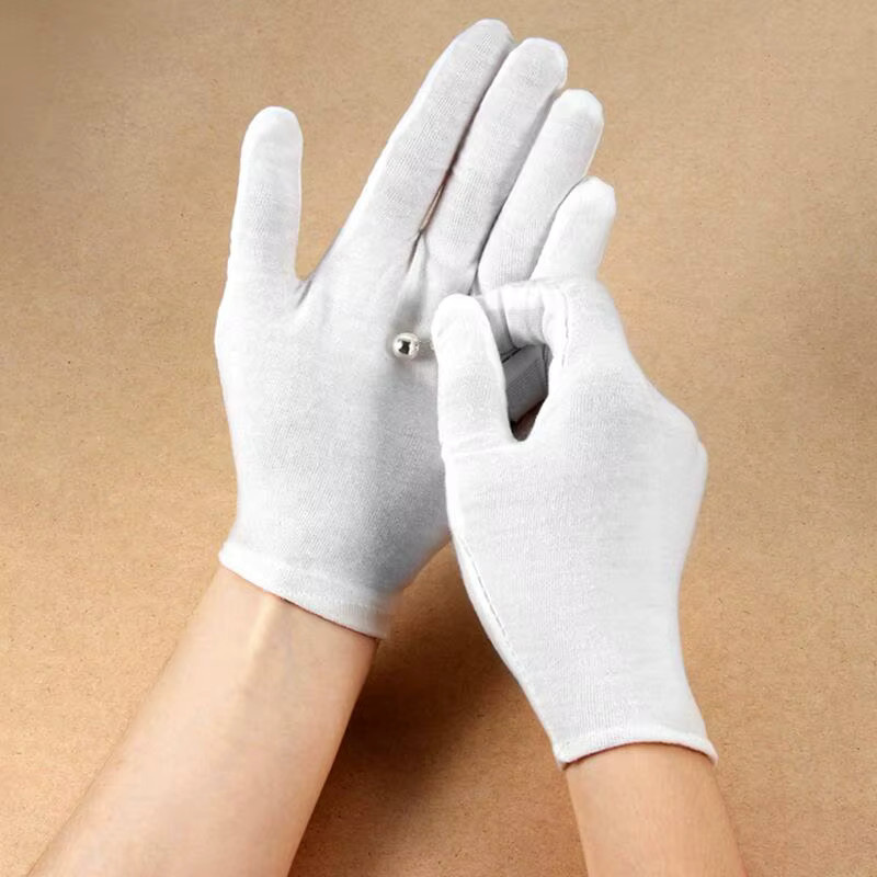 INMAICH Baumwoll-Arbeitshandschuhe in Weiß, 12 Paar für zeremonielle Handhabung, Schmuck und Inspektion - Bild 3