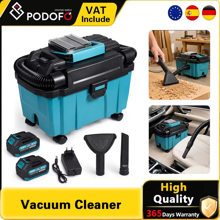 Podofo Kabelloser Nass-Trockensauger mit 200W Bürstenlosem Motor, 10L Tank, HEPA-Filter und Gebläsefunktion für Auto, Haus und Werkstatt - Bild 2