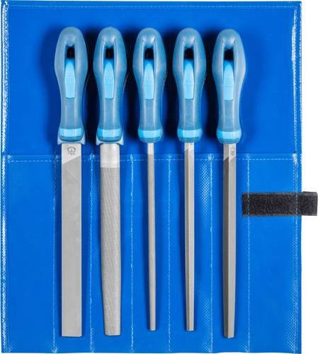 PFERD Werkstattfeilen-Set WR 5-teilig in blauer PVC-Rolltasche, Hieb 1 für grobe Zerspanung, Länge: 200 mm - Bild 1
