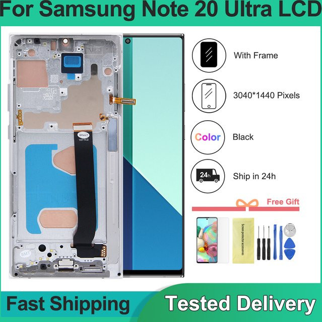 Sinmaytai TFT Display LCD Touch Screen Digitizer mit Rahmen für Samsung Galaxy Note 20 Ultra N985 N985F in Schwarz - Bild 1