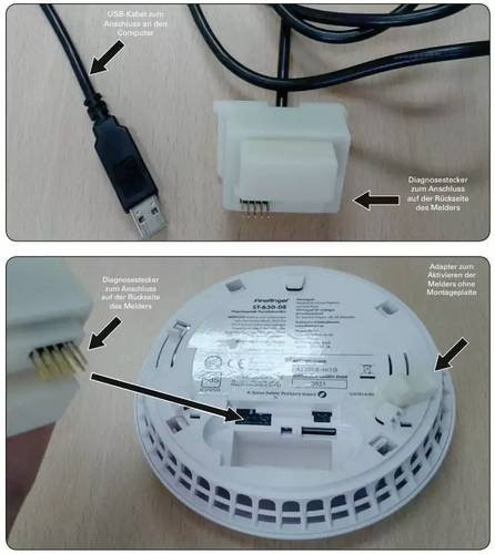 FireAngel Diagnose-Kabel mit Software in Weiß - Bild 1