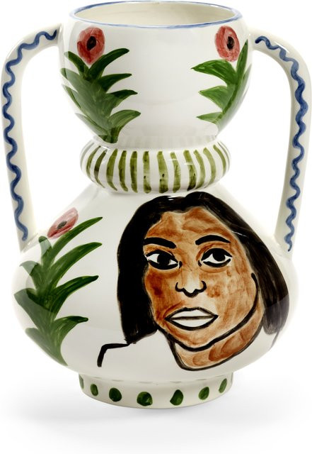 Serax Santiago De Borja Mamey Vase aus Steinzeug in Mehrfarbig mit organischen Silhouetten - Bild 1