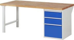 Rau Werkbank 7507A1 mit 3 Schubladen, Multicolor, B: 200 cm, T: 90 cm, H: 89 cm - Bild 1