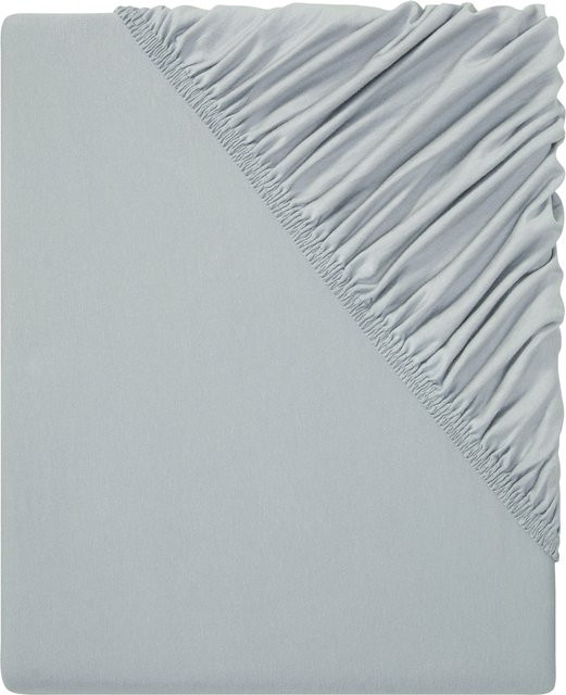 LIVARNO HOME Spannbettlaken Jersey aus Baumwolle und Modal Tencel in Blau, B/T: 180 x 200 cm - Bild 1