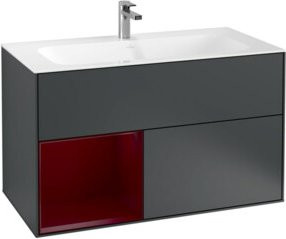 V&B Waschtischunterschrank Finion Reg li Peony in Midnight Blue Matt Lacquer, B/T/H: 99,6 x 49,8 x 59,1 cm - Bild 1