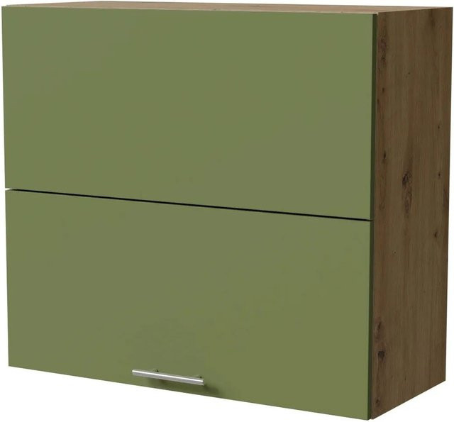 Feldmann-Wohnen Klapphängeschrank Brerra W8B/80-AV in Eiche Artisan und Farngrün Matt, B/T/H: 80 x 32,5 x 72 cm - Bild 1