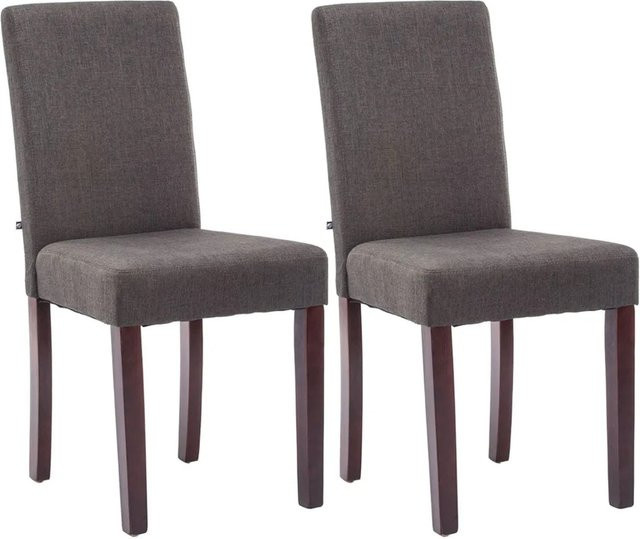 DELUKE 2er Set Esszimmerstühle DALAN aus Stoff in Dunkelgrau, B/T/H: 41 x 47 x 91 cm - Bild 1