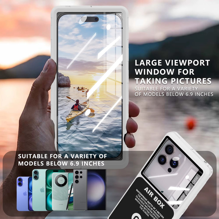 Shellbox Wasserdichte Handyhülle IP68 transparent für bis zu 6,9 Zoll mit Unterwasser-Touchscreen und Staub- sowie Fallschutz - Bild 5