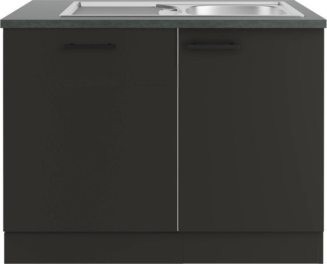 OPTIFIT Madrid420 Küchen-Spülenschrank-Set in Anthrazit Matt mit modernem Design - Bild 1