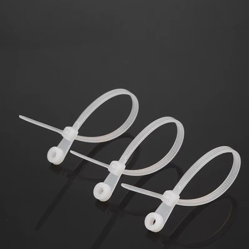 100 Stück wiederverwendbare Nylon Kabelbinder mit Schraubloch in Weiß zur Kabelorganisation - Bild 6
