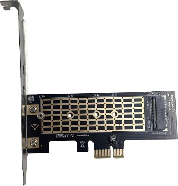 ALLOET M.2 NVMe SSD zu PCIe 3.0 X1 Adapterkarte, 8Gbps M-Key Erweiterungskarte für PC, Schwarz - Bild 1