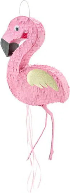 Partydeco Flamingo Geburtstagspinata in Rosa, B: 25 cm, H: 55 cm, T: 8 cm - Bild 1