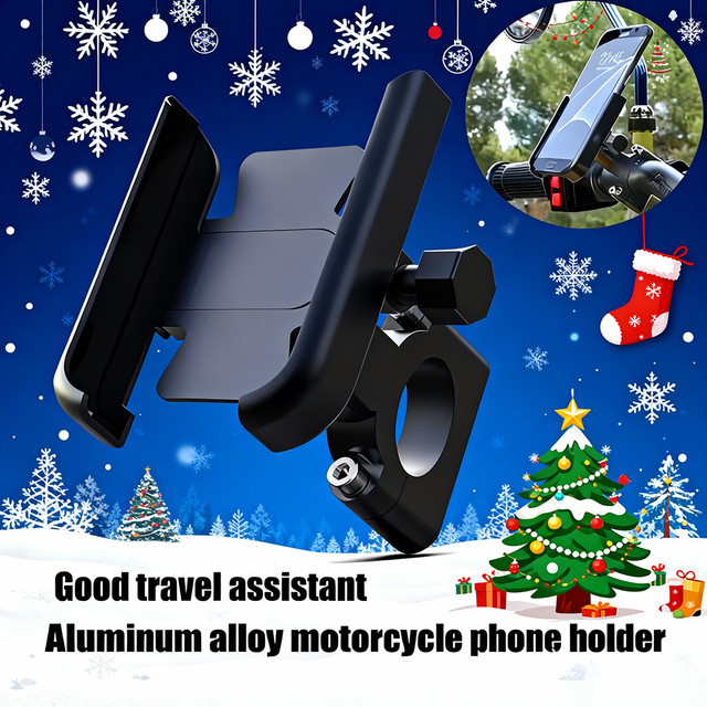 Smartphone Halterung aus Aluminiumlegierung für Motorrad und Fahrrad in Schwarz mit GPS Navigation Unterstützung - Bild 1