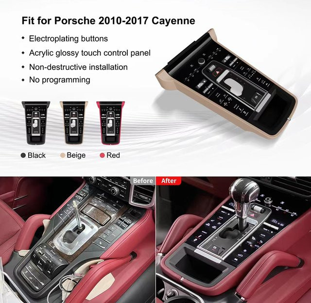 NAVIRIDER LCD Touch Sattel Panel Upgrade Kit für Porsche Cayenne 2010-2017, Zentrale Konsole Front Control Panel, Schwarz - Bild 1
