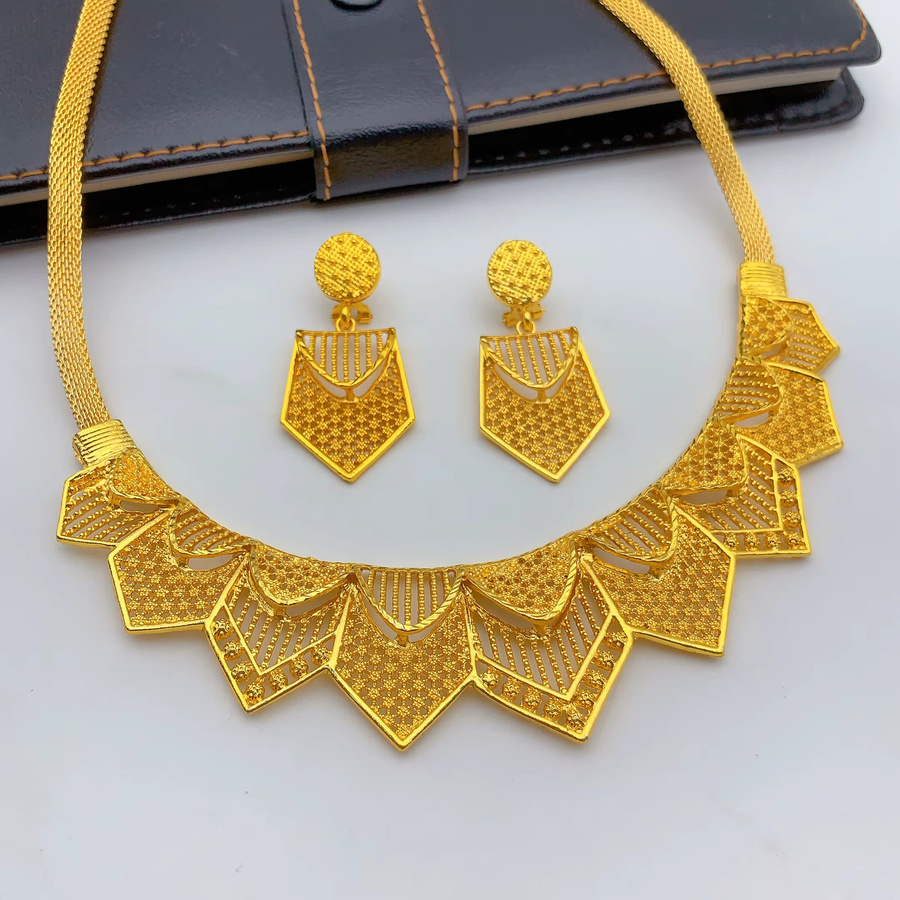 ANIID Schmuckset, 24k vergoldet, Halskette, Ohrringe, Anhänger, Damen - Bild 2