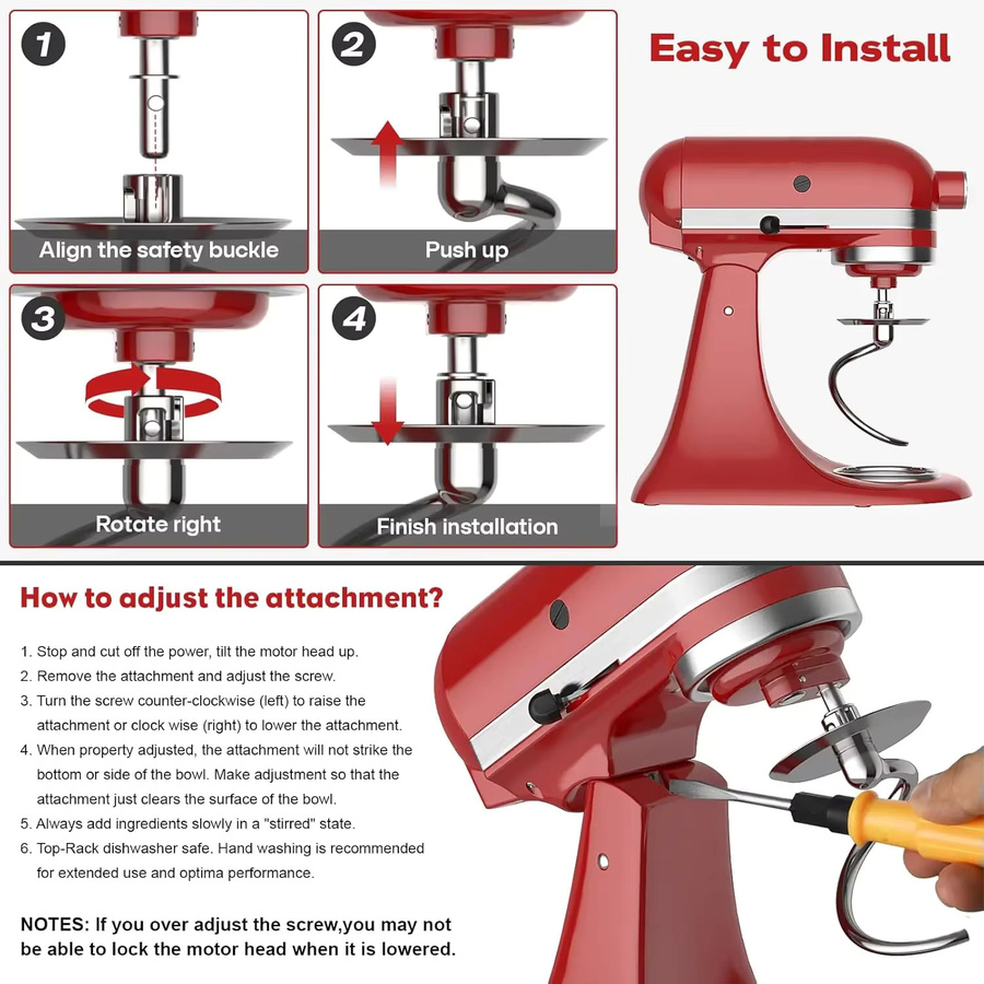 Spülbarer spiralförmiger Knethaken in Silber für KitchenAid Standmixer 4,5 Qt – 5 Qt mit neigbarer Kopfbefestigung - Bild 1