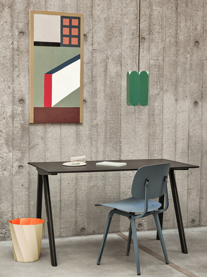 HAY Copenhague Cph90 Schreibtisch mit Eichenfurnier und Linoleum in Schwarz, B: 130 cm, H: 65 cm, T: 65 cm - Bild 2