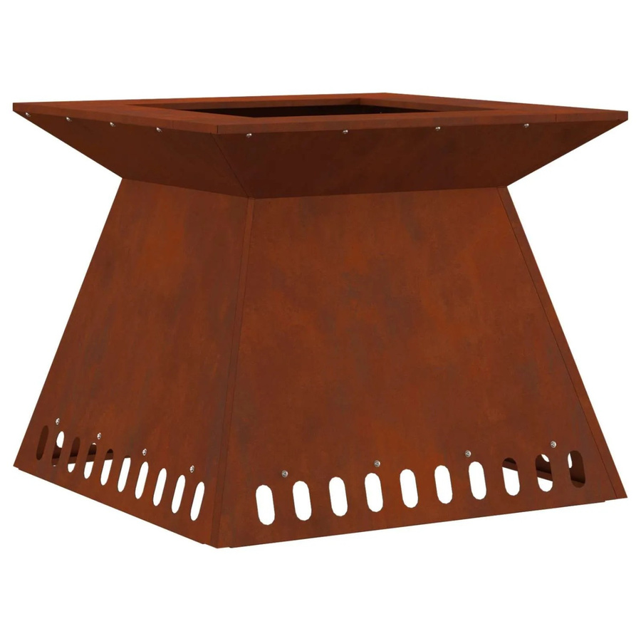 vidaXL Feuerstelle aus wetterfestem Stahl in Braun B/T/H: 60 x 60 x 50 cm - Bild 2