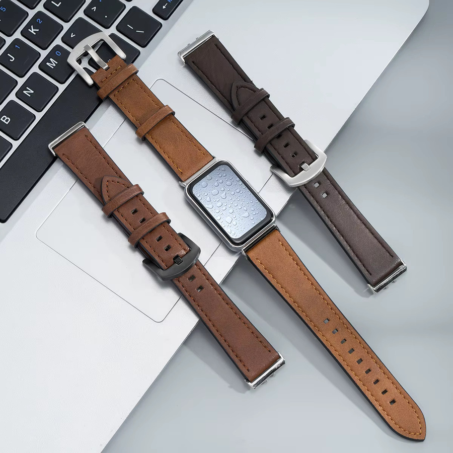 CHIICSMART Uhrenarmband Leder, braun, Samsung Galaxy Fit 3 - Bild 3