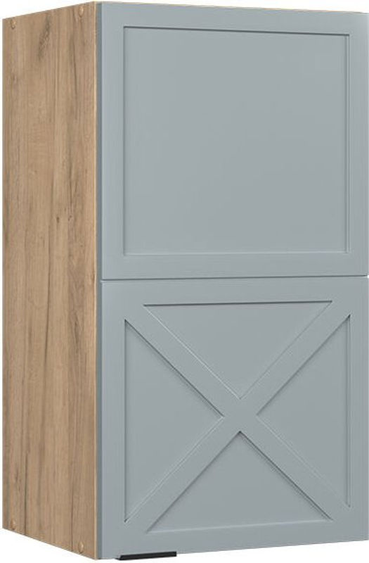 Vicco Hängeschrank Fame-Line Küche in Eiche mit blau-grauer Rahmung und Soft-Closing-Scharnieren, Breite: 40 cm - Bild 2