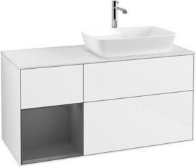 V&B Waschtischunterschrank Finion in Weiß glänzend lackiert, Breite: 120 cm, Tiefe: 50,1 cm, Höhe: 50,1 cm - Bild 1