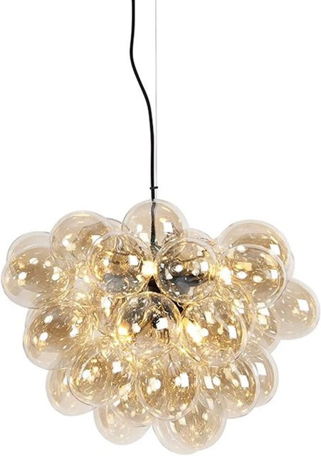 QAZQA Art Deco Hängelampe Uvas in Schwarz mit Glas und 8 Leuchten, höhenverstellbar - Bild 1