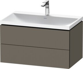 Duravit L-Cube Waschtischunterschrank Wandhängend in Grau Seidenmatt mit 2 Schubladen B/T/H: 80 x 48 x 48 cm - Bild 1