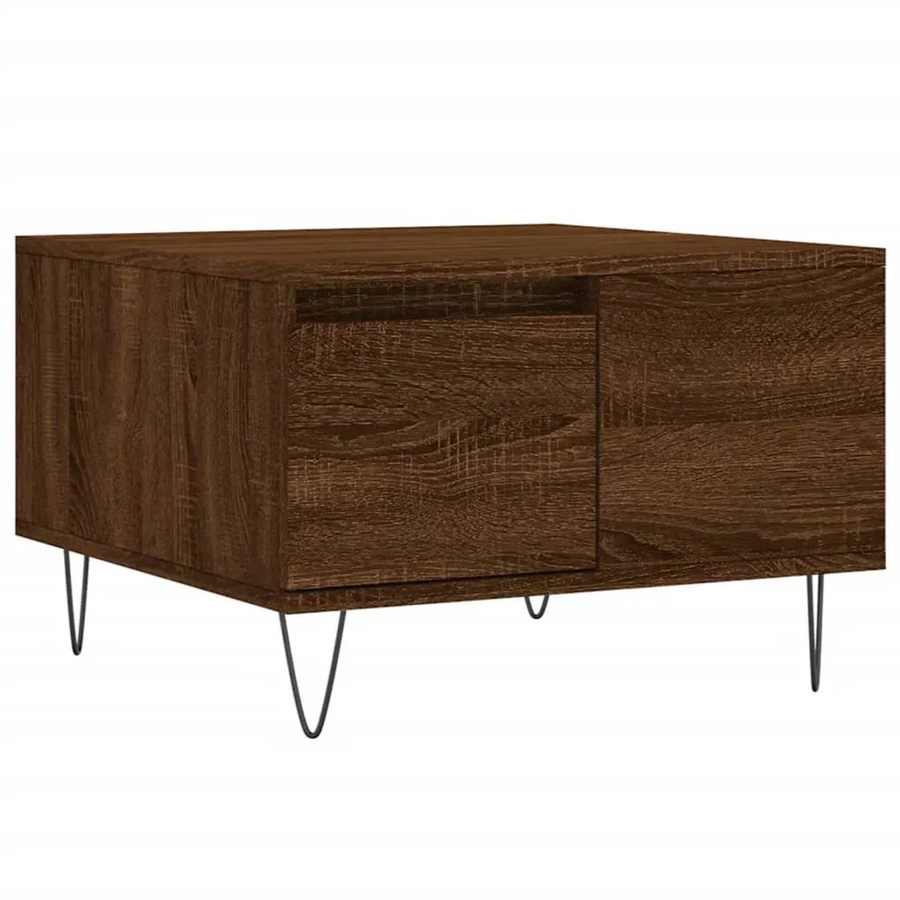 vidaXL Couchtisch in Braun mit Eichen-Optik aus Holzwerkstoff, B/T/H: 55 x 55 x 36,5 cm - Bild 2