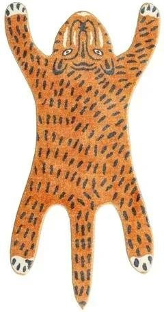 Lodestar Plüsch-Teppich mit Leopardenmuster in Orange, rechteckige Fußmatte aus Kunstfell für Wohnzimmer und Schlafzimmer, B/T: 160 x 80 cm - Bild 1