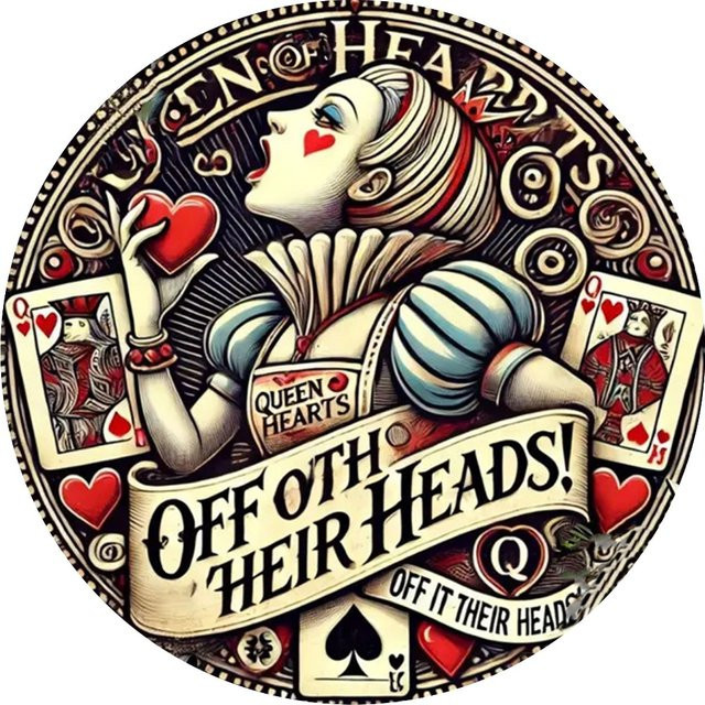 HELLOYOUNG Queen of Hearts Off Their Heads Vintage Wandkunst aus Aluminium, Mehrfarbig, B/H: 20 x 20 cm - Bild 1