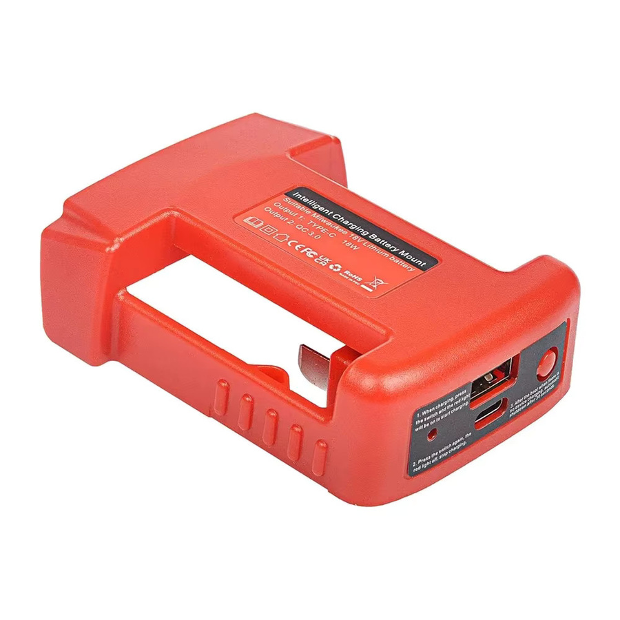 Milwaukee USB-Schnellladegerät für 18V Li-Ion Akkus mit USB-A und USB-C Ausgang in Rot - Bild 2