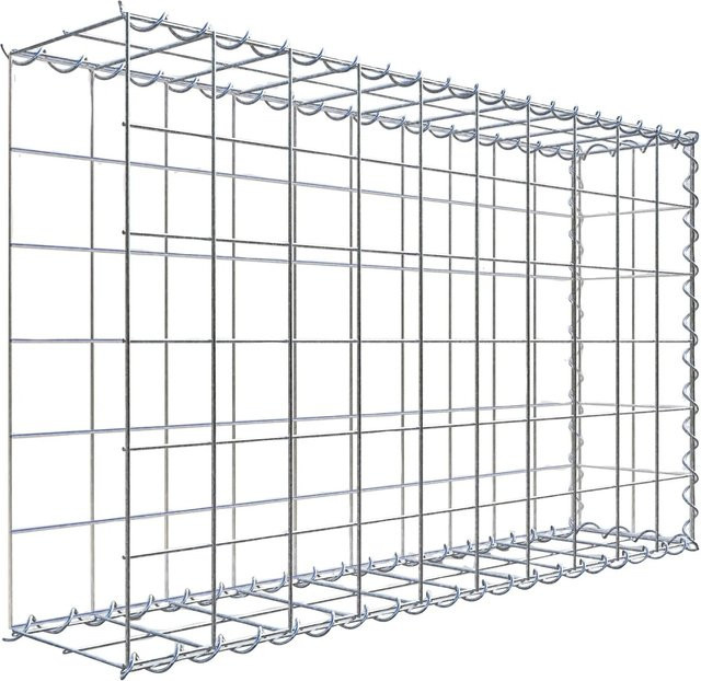 Gabiona Anbaukorb Typ 2 aus Stahl, silbergrau, B/H/T: 100 x 60 x 20 cm, Maschenweite 10 x 10 cm - Bild 1