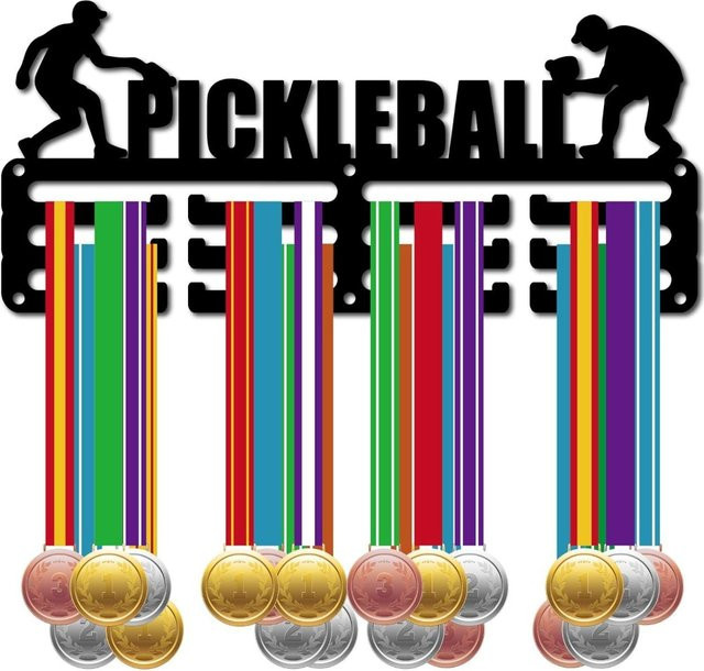 CIFBUY Pickleball-Medaillenhalter zur Wandmontage aus Metall in Schwarz - Bild 1