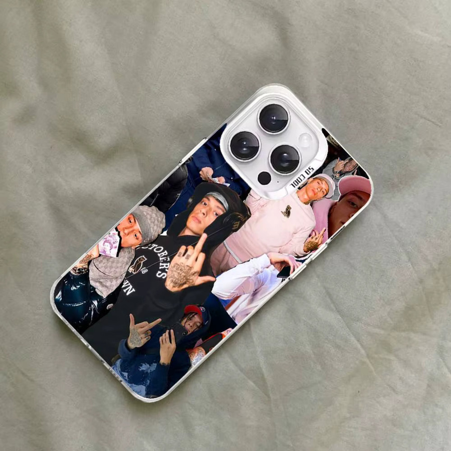 Stoßfeste Handyhülle Central Cee Design für Apple iPhone 11 bis 17 Pro Max Plus in Schwarz Weiß - Bild 5