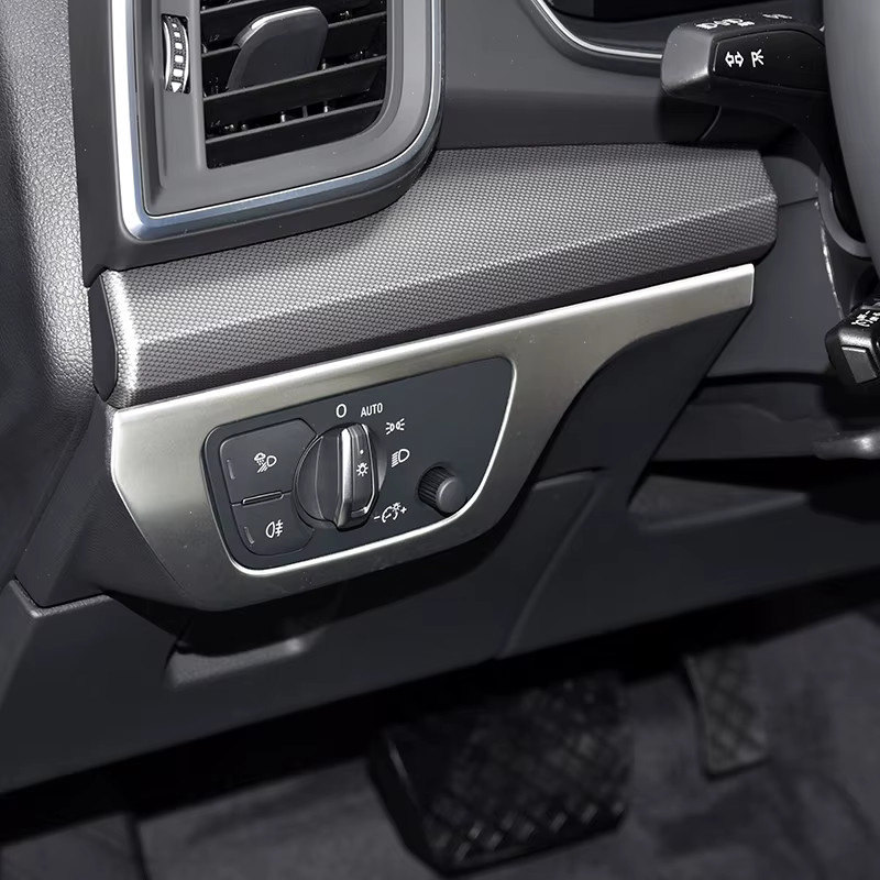 CNORICARC Edelstahl Scheinwerfer Steuerhalter Rahmen Dekoration Abdeckung Verkleidung für Audi Q5 FY 2015-2018 LHD in Silber - Bild 1