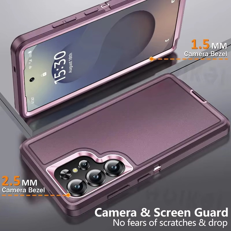Robuste Panzer-Schutzhülle von Ott Box für Samsung Galaxy S26 Ultra, S25 Edge, S24, S23 und S22 Plus in Rot, Pink oder Lila - Bild 3